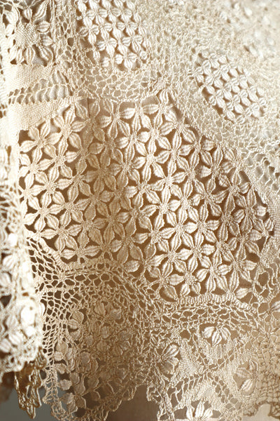 19th Century Silk Maltese Lace Big Collar