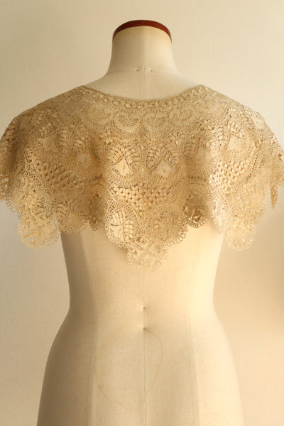 1900s Silk Maltese Lace Collar