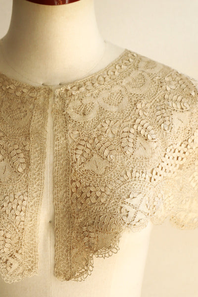 1900s Silk Maltese Lace Collar