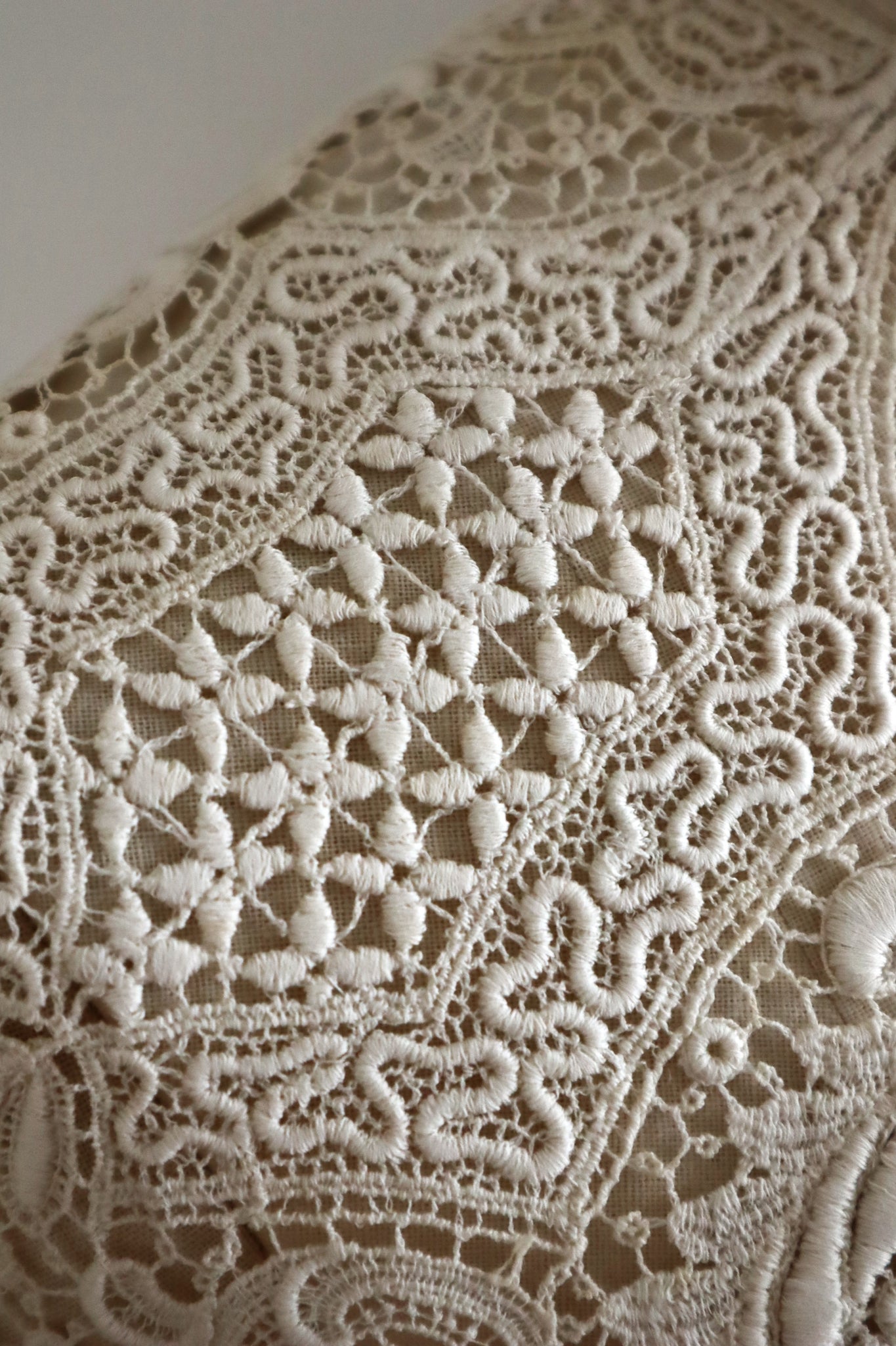 1920s French Deadstock Cotton Lace Berthe Collar