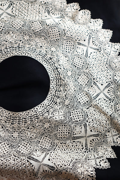 19th Century Silk Maltese Lace Big Collar
