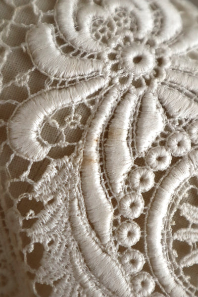 1920s French Deadstock Cotton Lace Berthe Collar