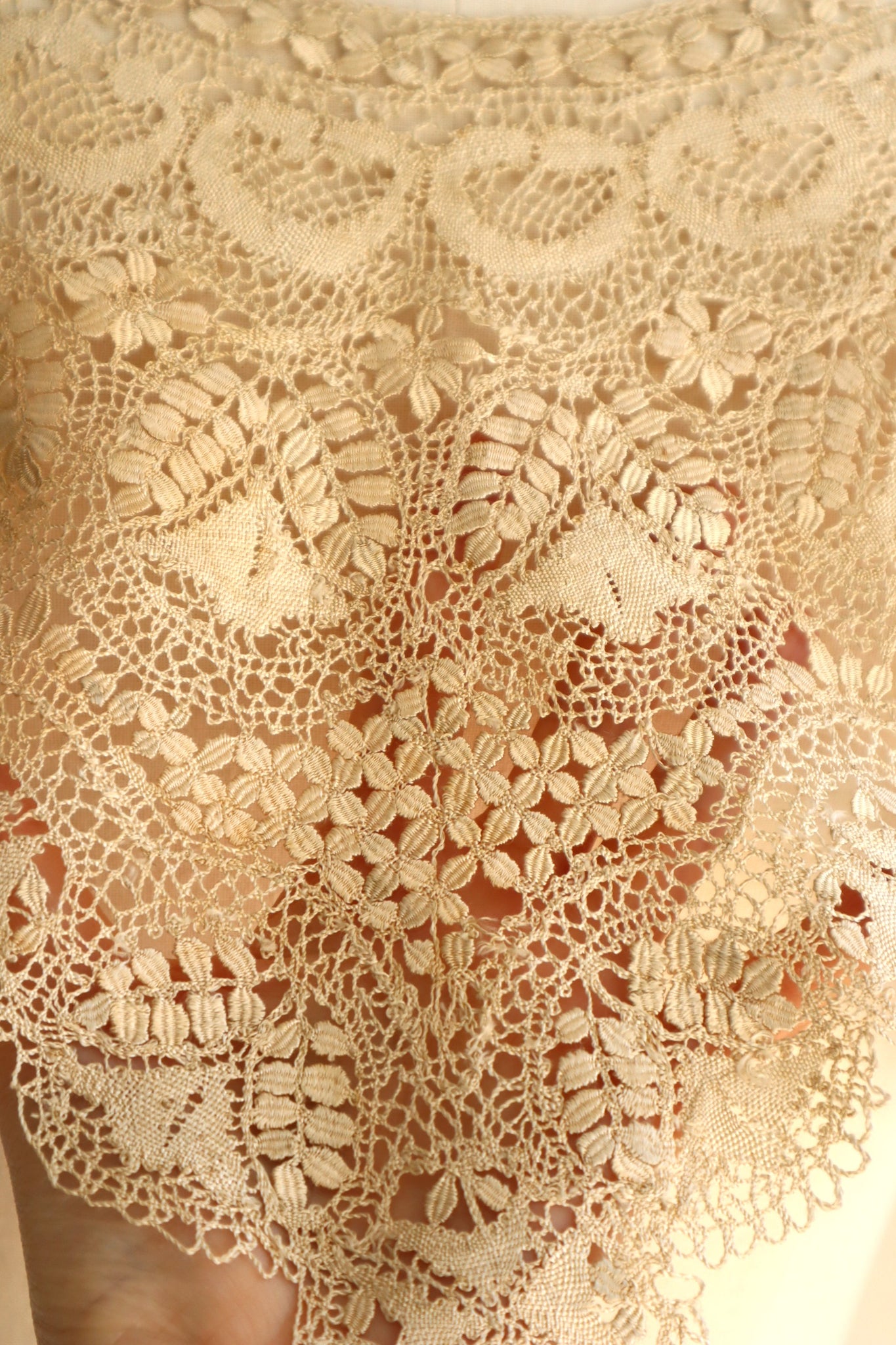 1900s Silk Maltese Lace Collar