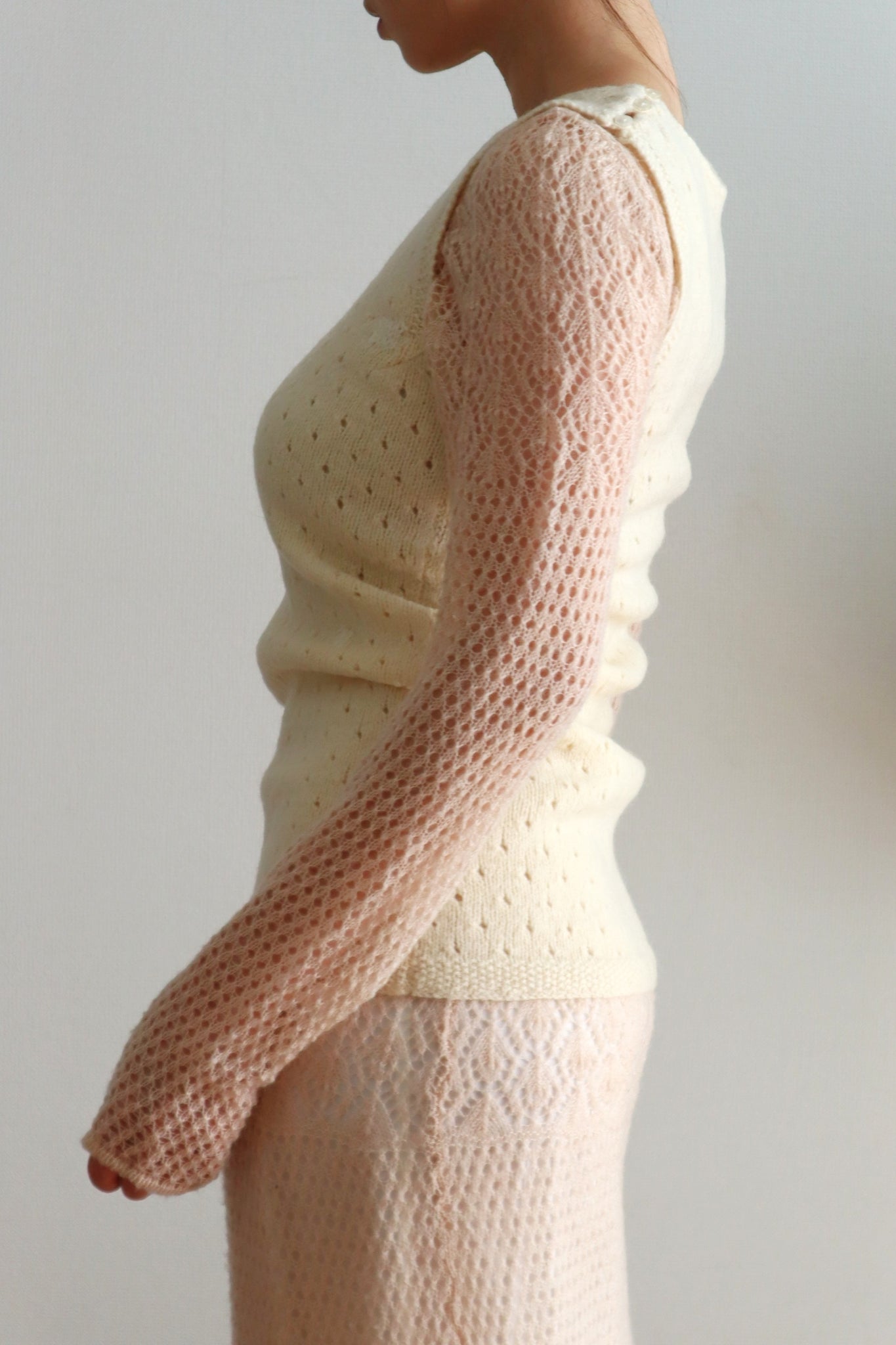 Vintage French Hand-Knit Wool Tank Top
