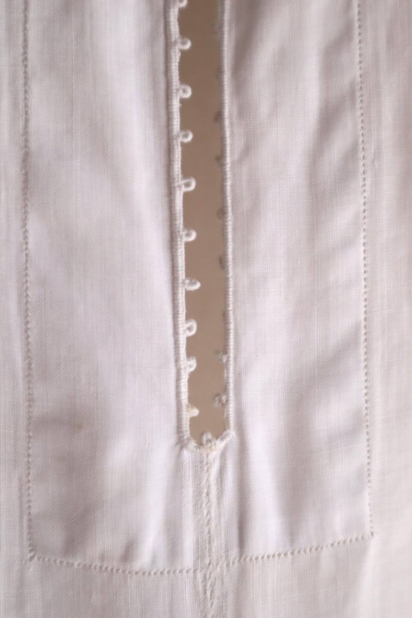 1900s French Handworked Linen Drawnwork Lace Church Surplice