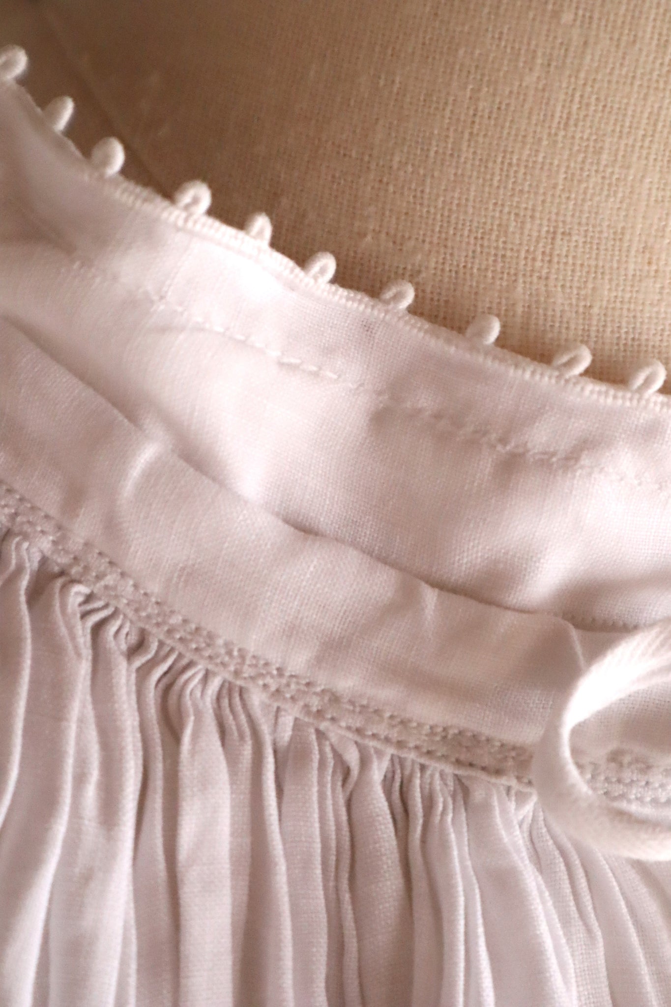 1900s French Handworked Linen Drawnwork Lace Church Surplice