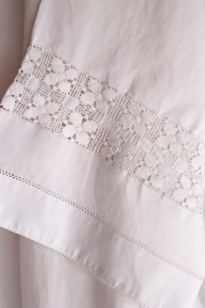 1900s French Handworked Linen Drawnwork Lace Church Surplice