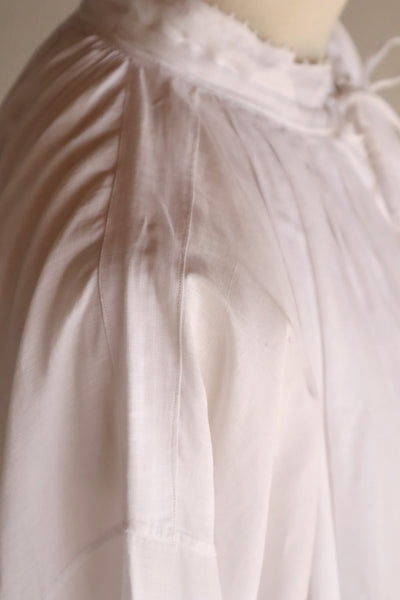 1900s French Handworked Linen Drawnwork Lace Church Surplice