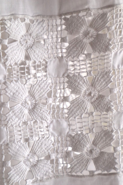 1900s French Handworked Linen Drawnwork Lace Church Surplice