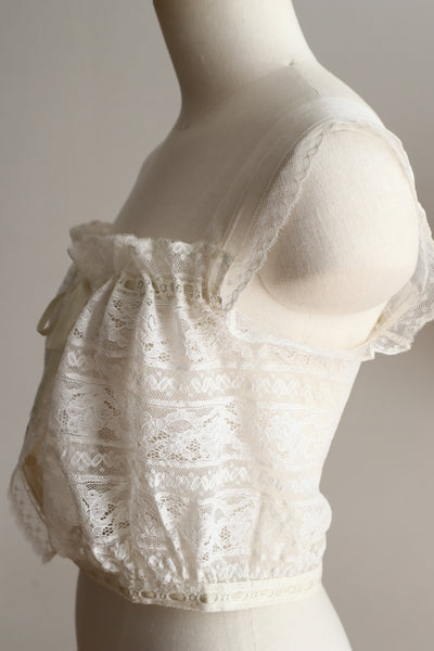 1900s Hand-Sewn Valenciennes Lace Corset Cover