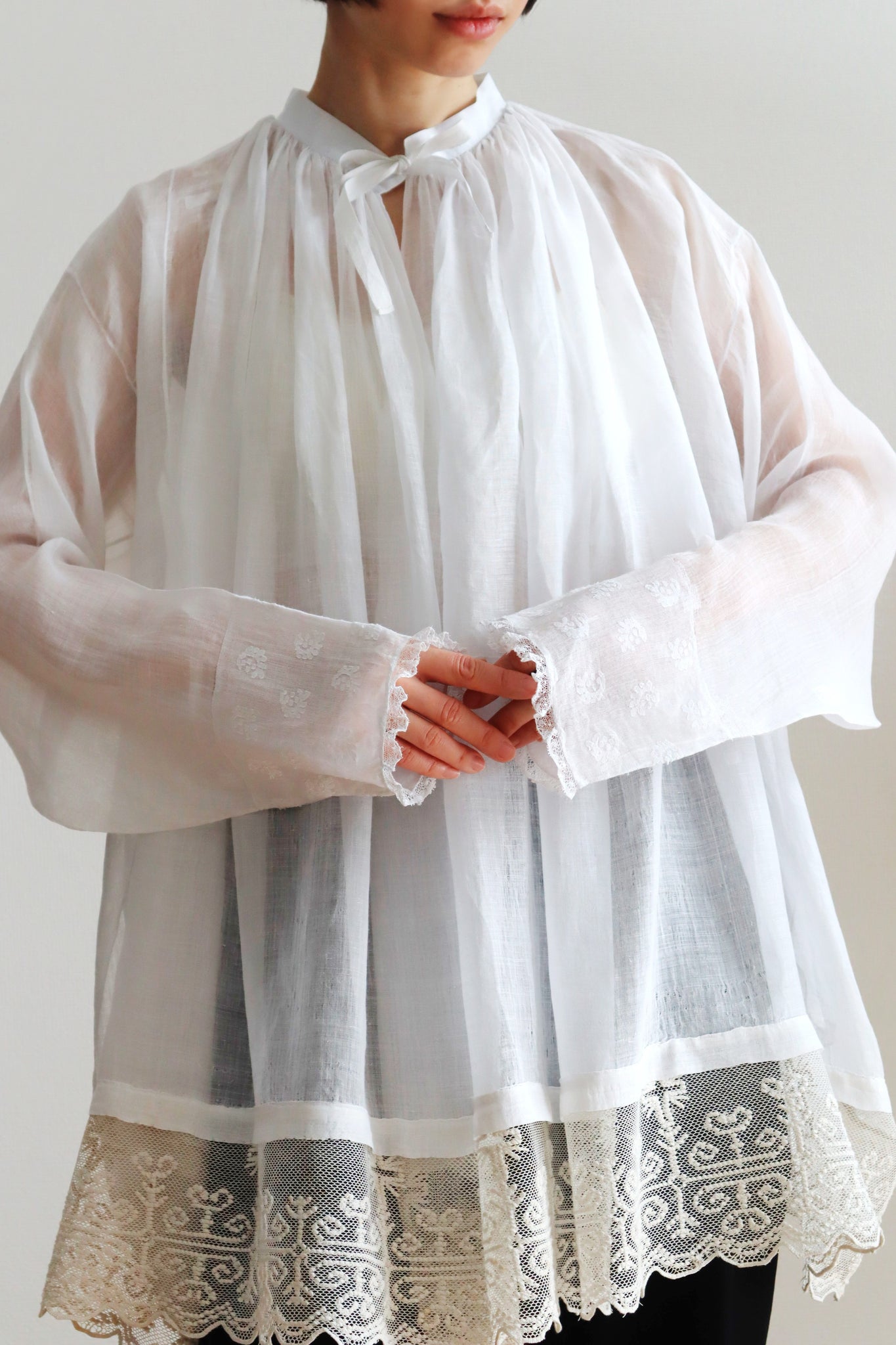 1900s Cross Lace Church Smock