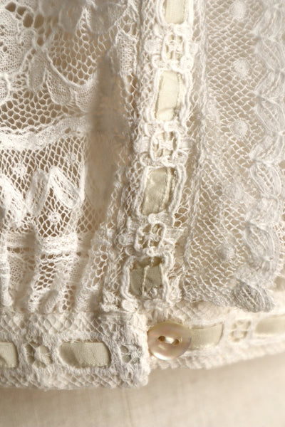 1900s Hand-Sewn Valenciennes Lace Corset Cover