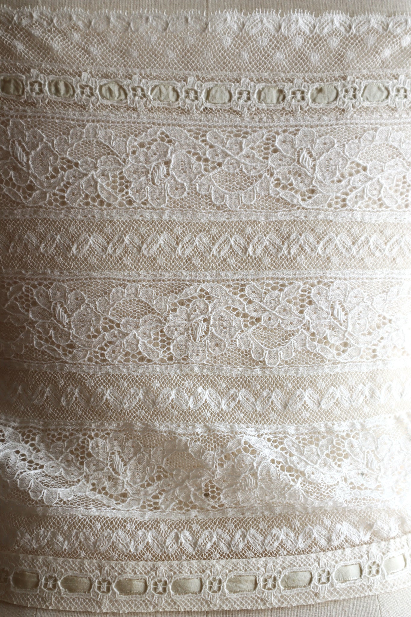 1900s Hand-Sewn Valenciennes Lace Corset Cover
