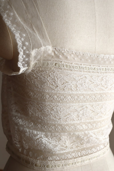 1900s Hand-Sewn Valenciennes Lace Corset Cover