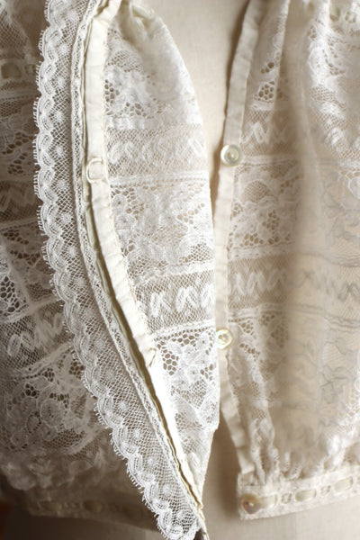 1900s Hand-Sewn Valenciennes Lace Corset Cover