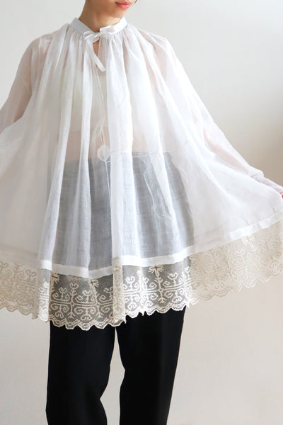 1900s Cross Lace Church Smock