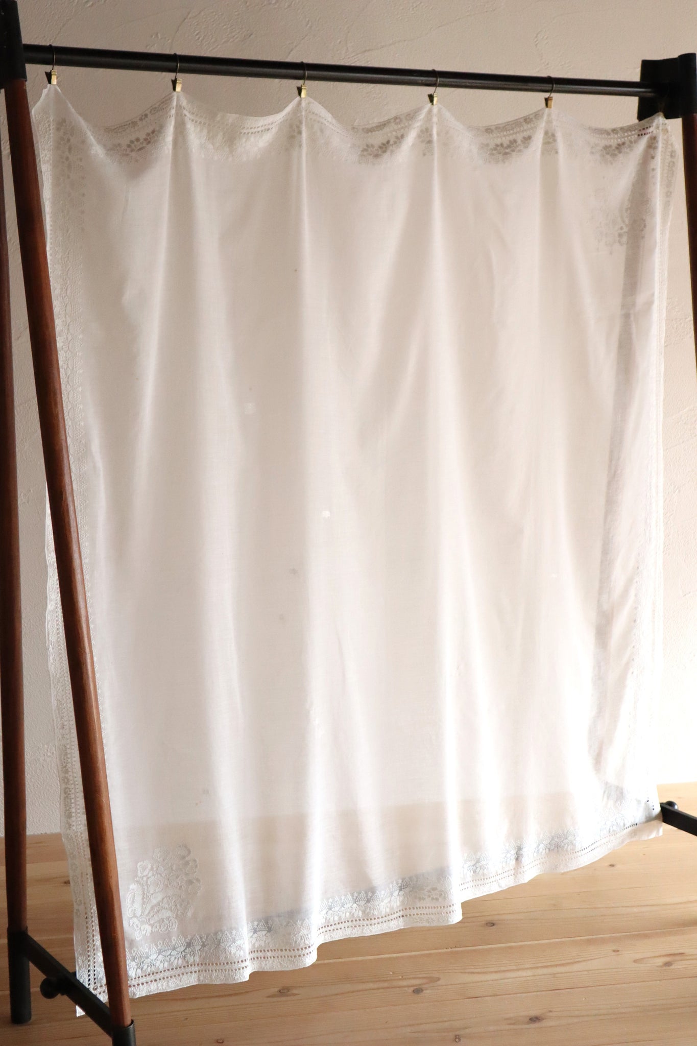 19th Century French Hand Embroidered Muslin Fichu