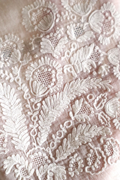 19th Century French Hand Embroidered Muslin Fichu