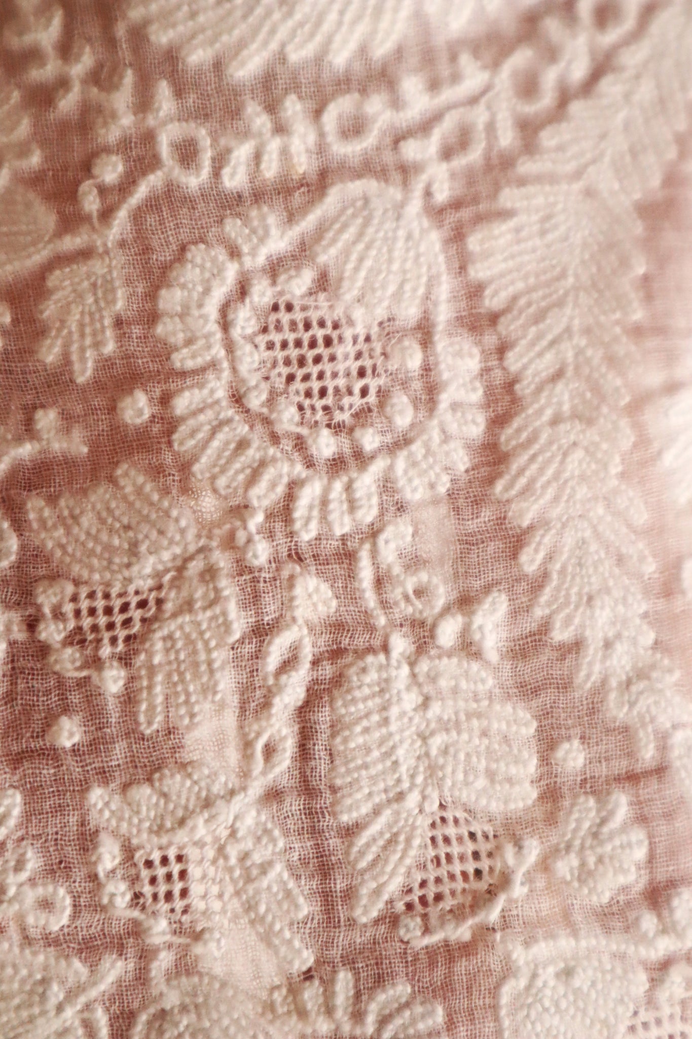 19th Century French Hand Embroidered Muslin Fichu