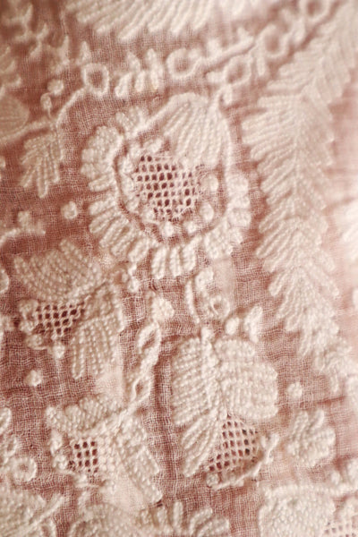 19th Century French Hand Embroidered Muslin Fichu