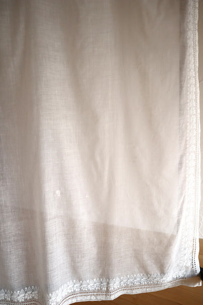 19th Century French Hand Embroidered Muslin Fichu