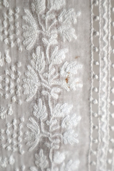 19th Century French Hand Embroidered Muslin Fichu
