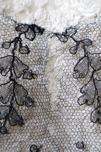 1900s Black Chantilly Style Lace Panel