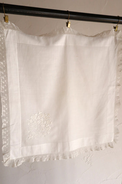 1890s French Monogram & Lace Handkerchief