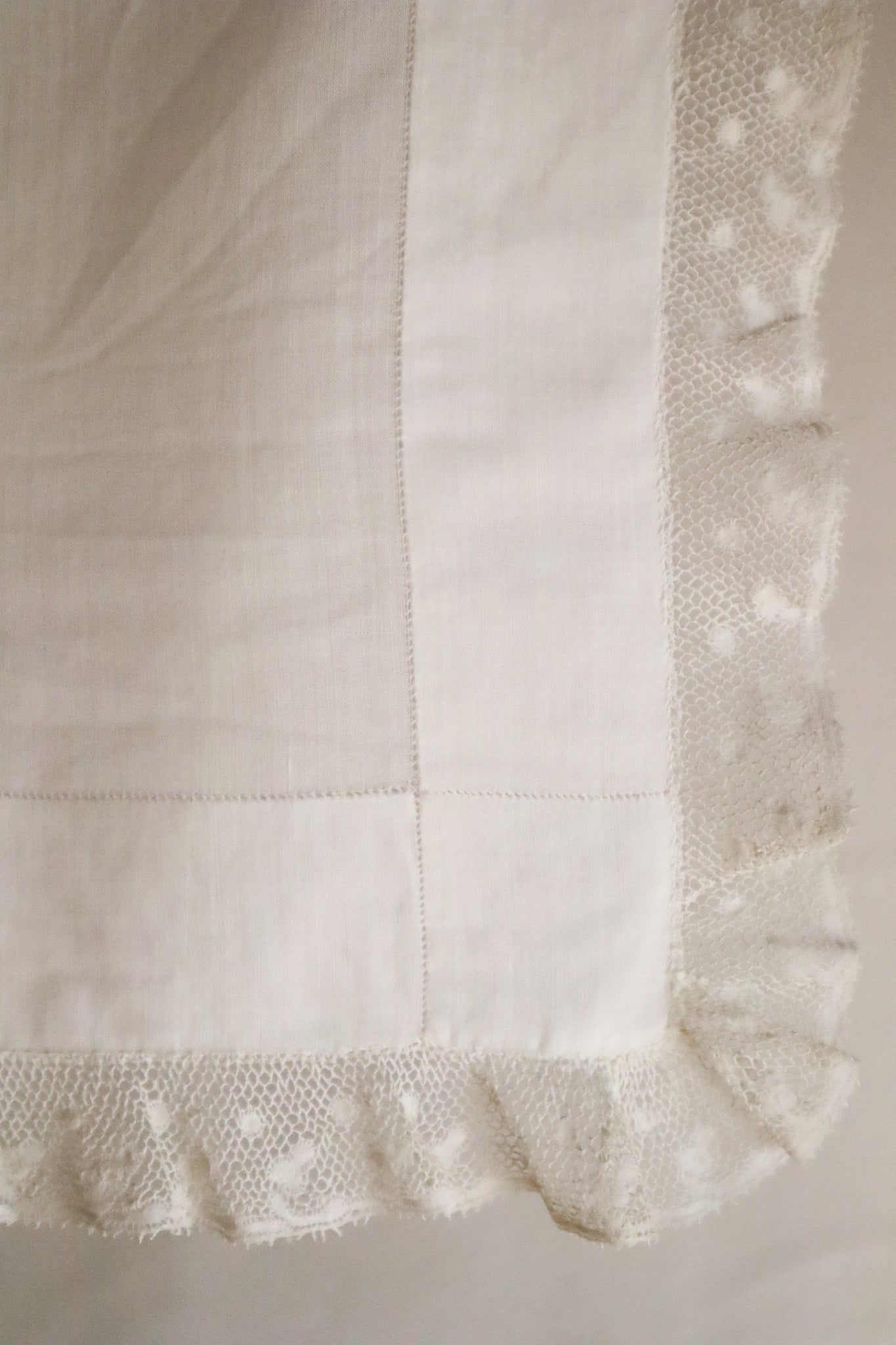 1890s French Monogram & Lace Handkerchief