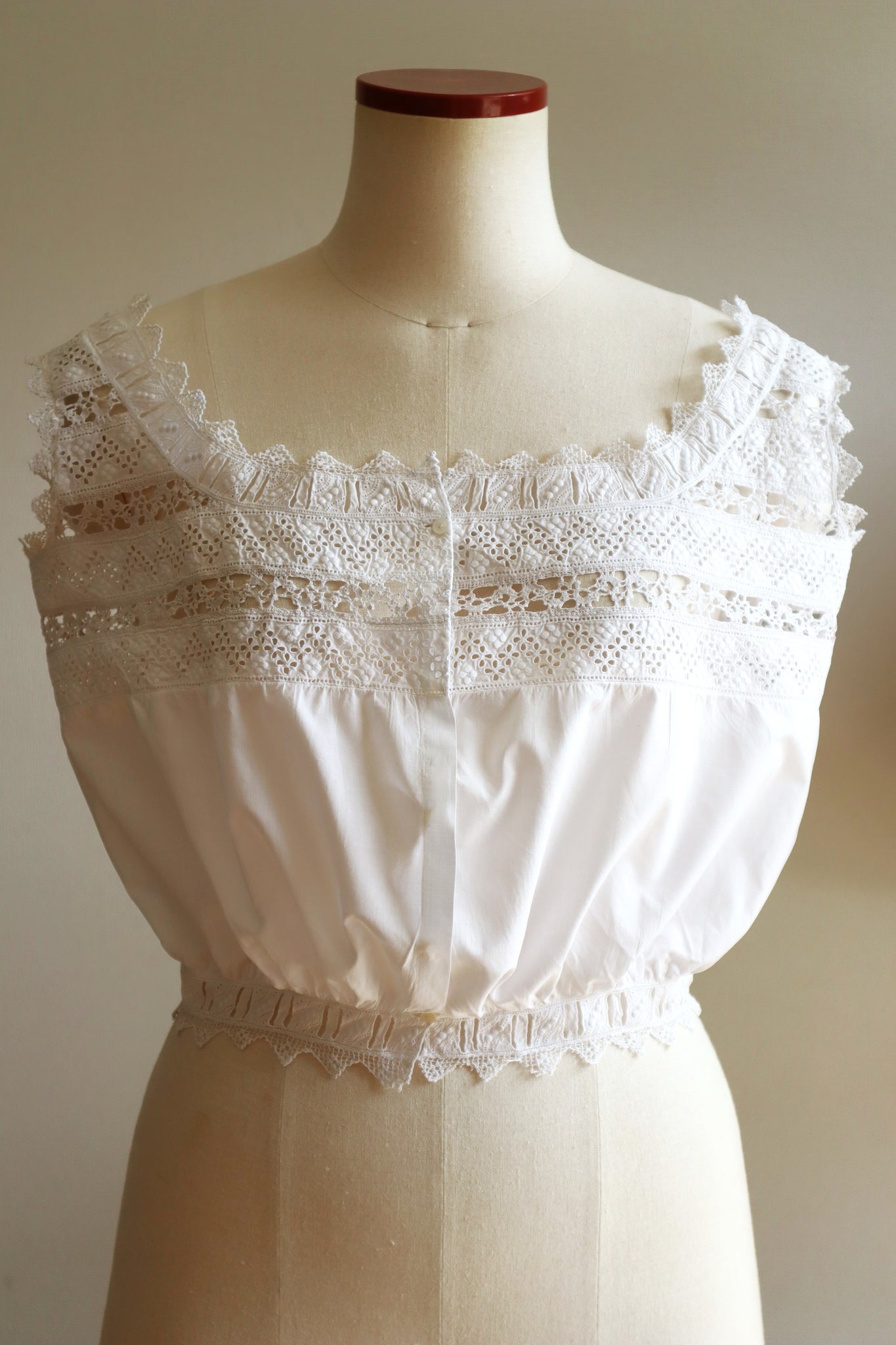 1910s Bobbin Lace Corset Cover