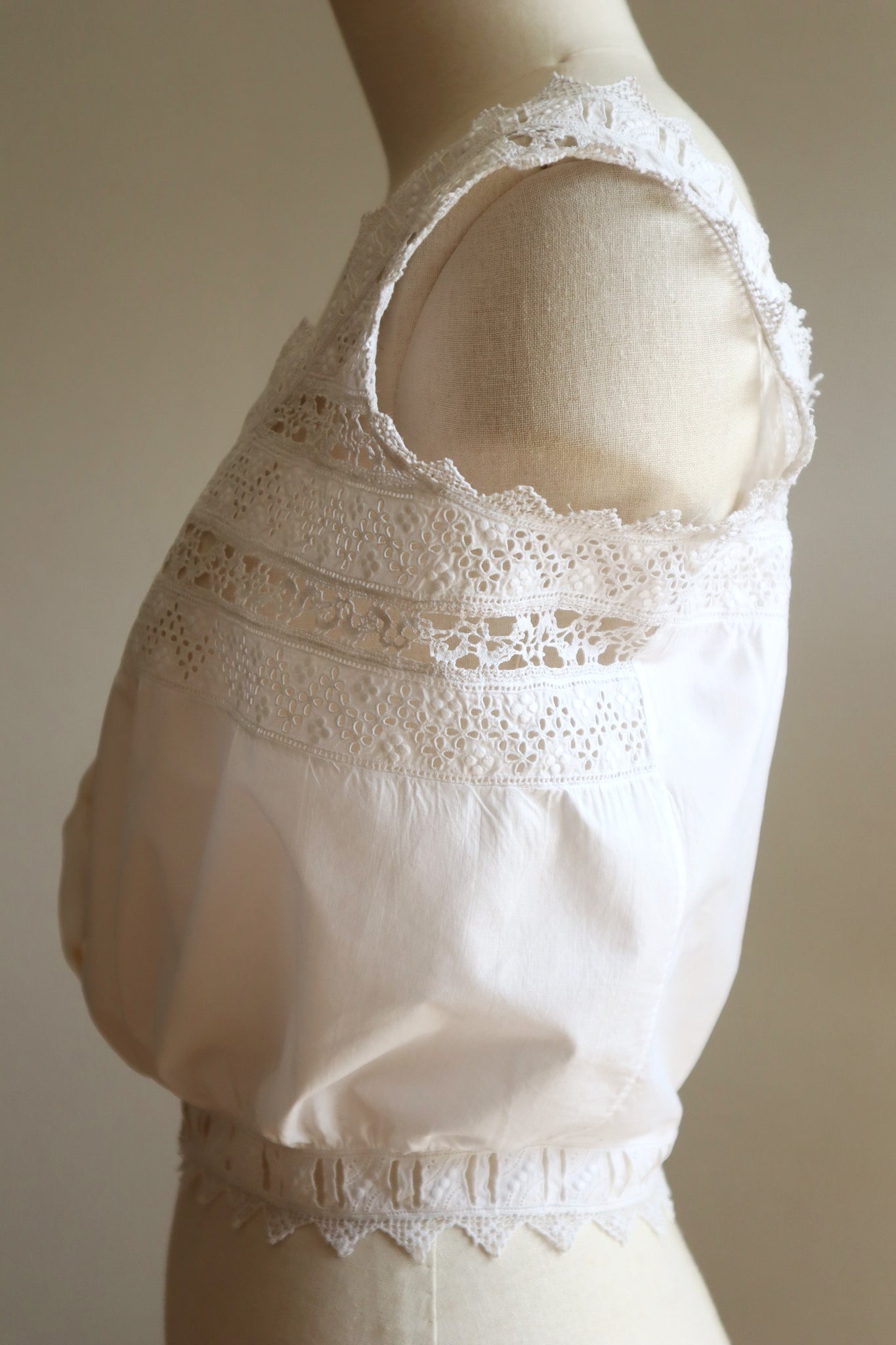 1910s Bobbin Lace Corset Cover