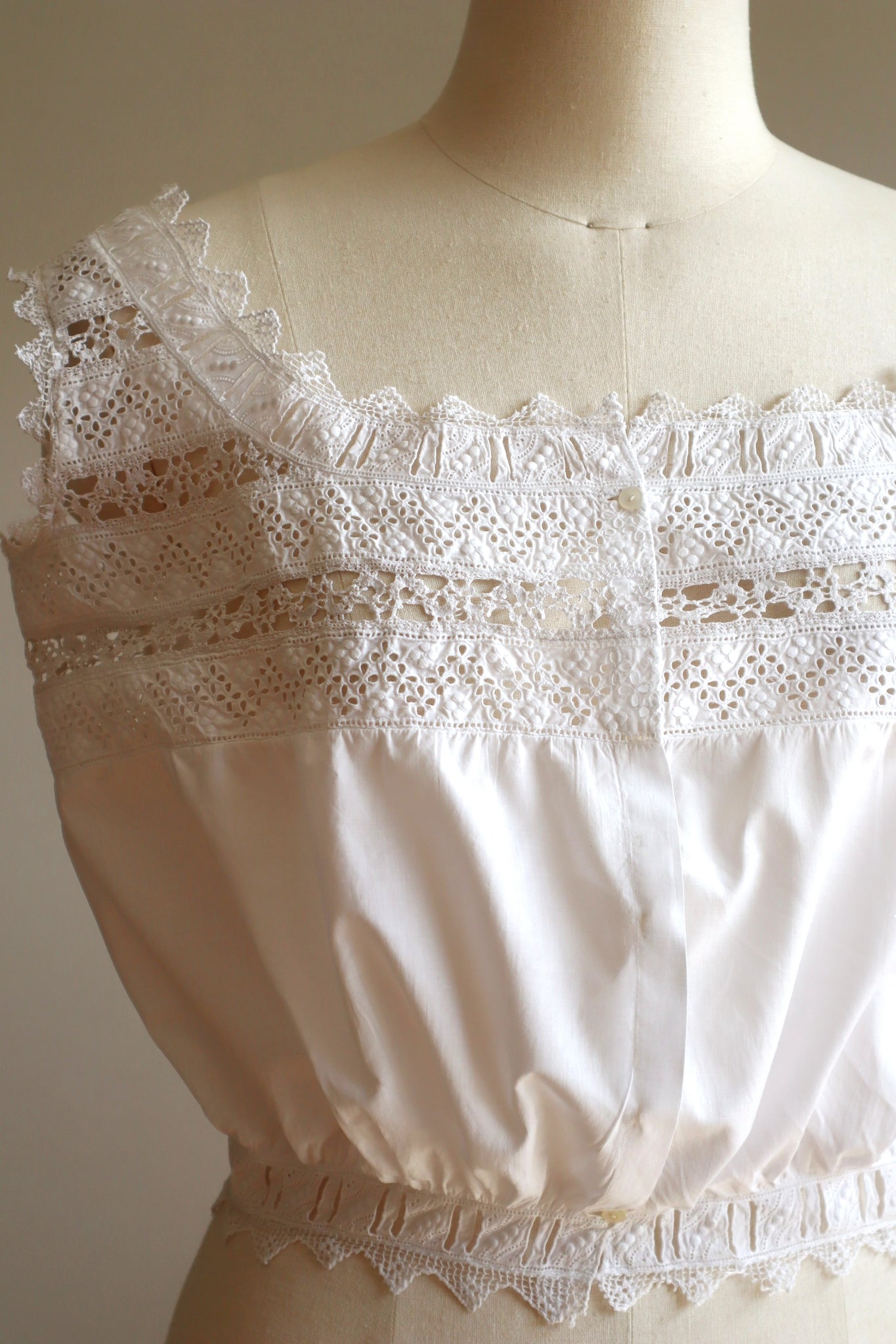 1910s Bobbin Lace Corset Cover