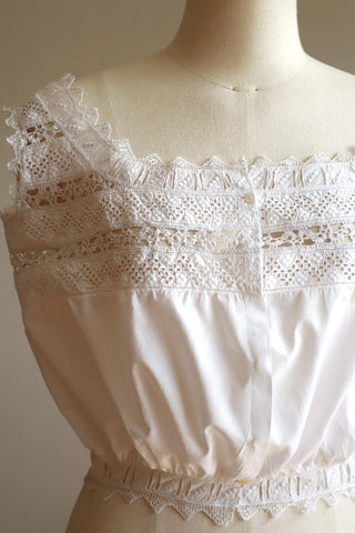 1910s Bobbin Lace Corset Cover