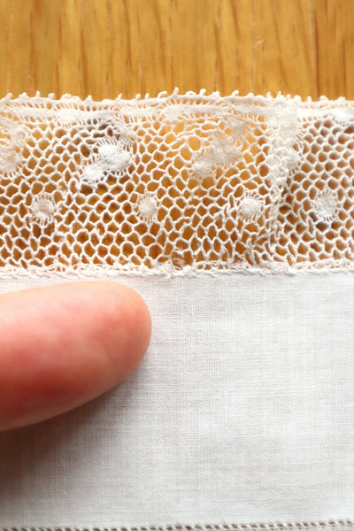 1890s French Monogram & Lace Handkerchief