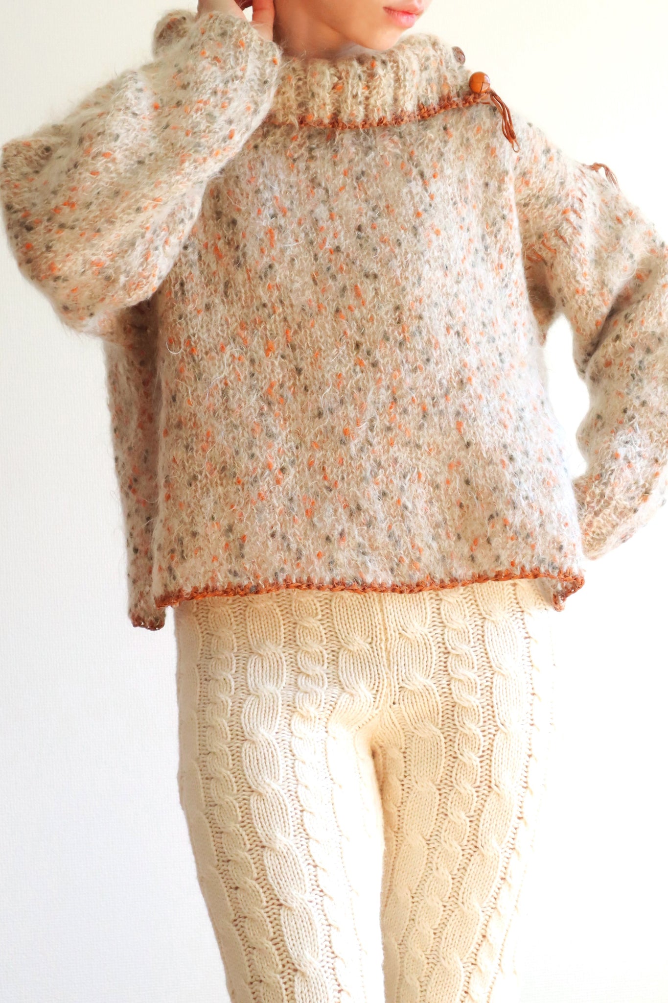 80s Hand Knit Mix Mohair Sweater