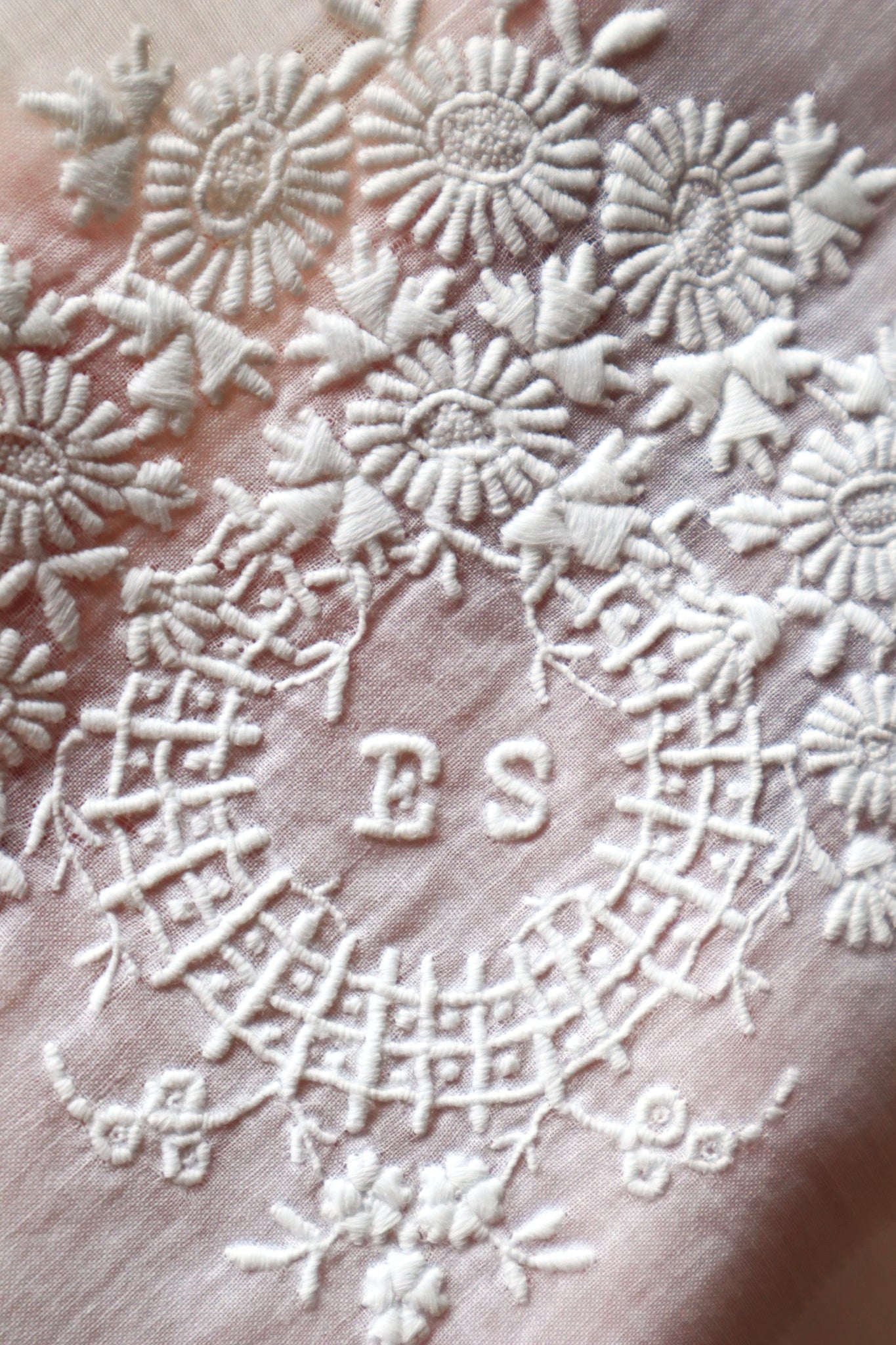 1890s French Monogram & Lace Handkerchief