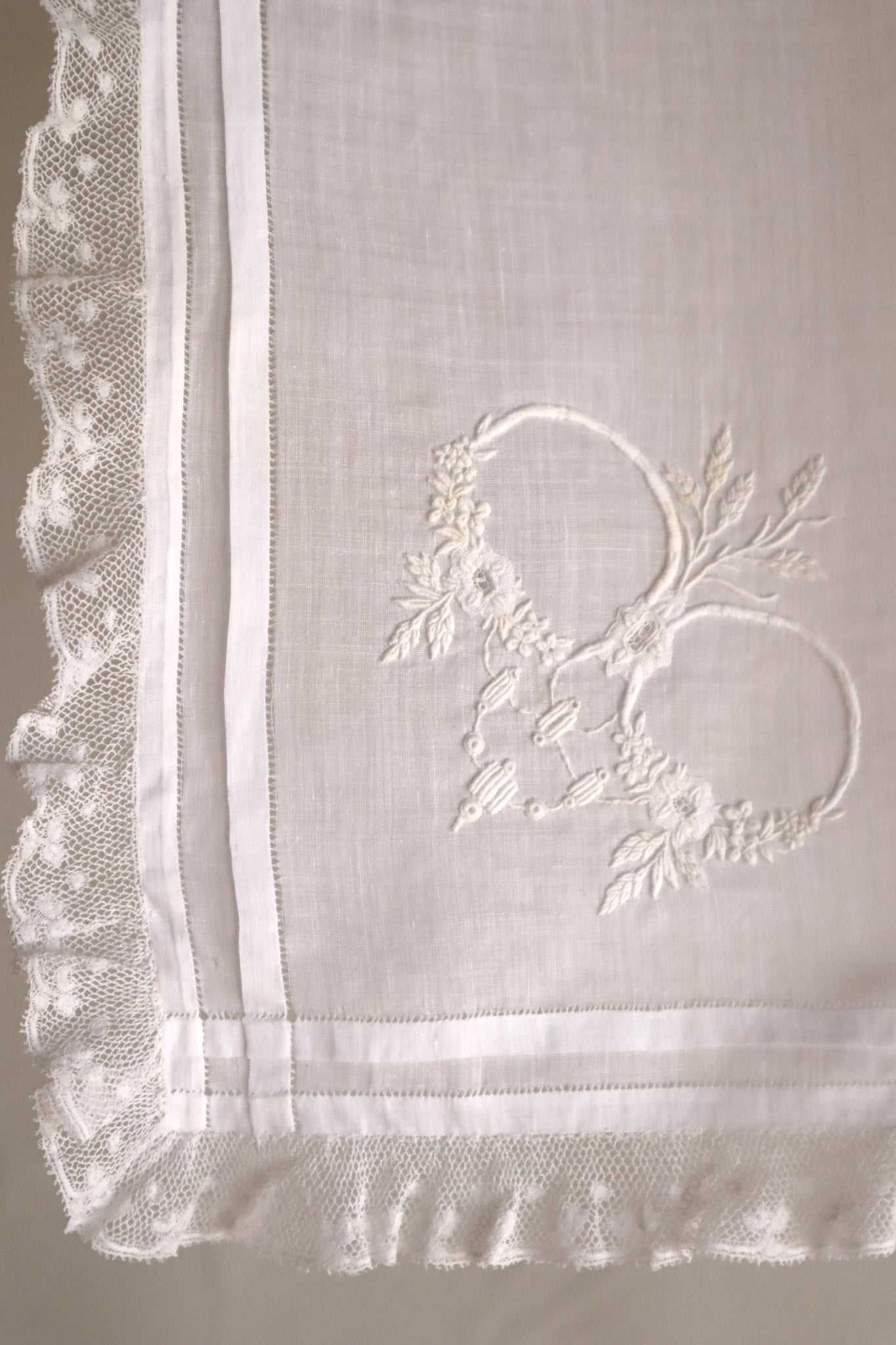1900s French Drawnwork Handkerchief