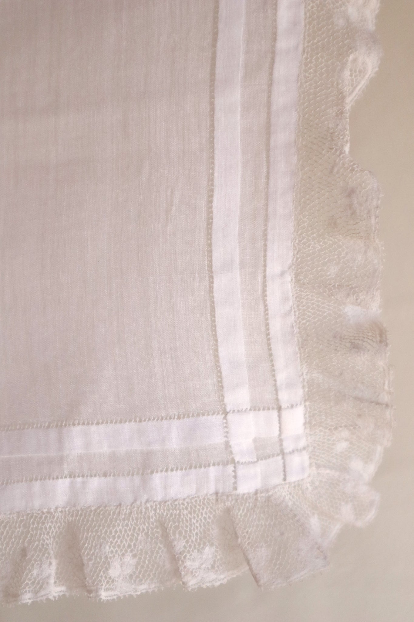 1900s French Drawnwork Handkerchief