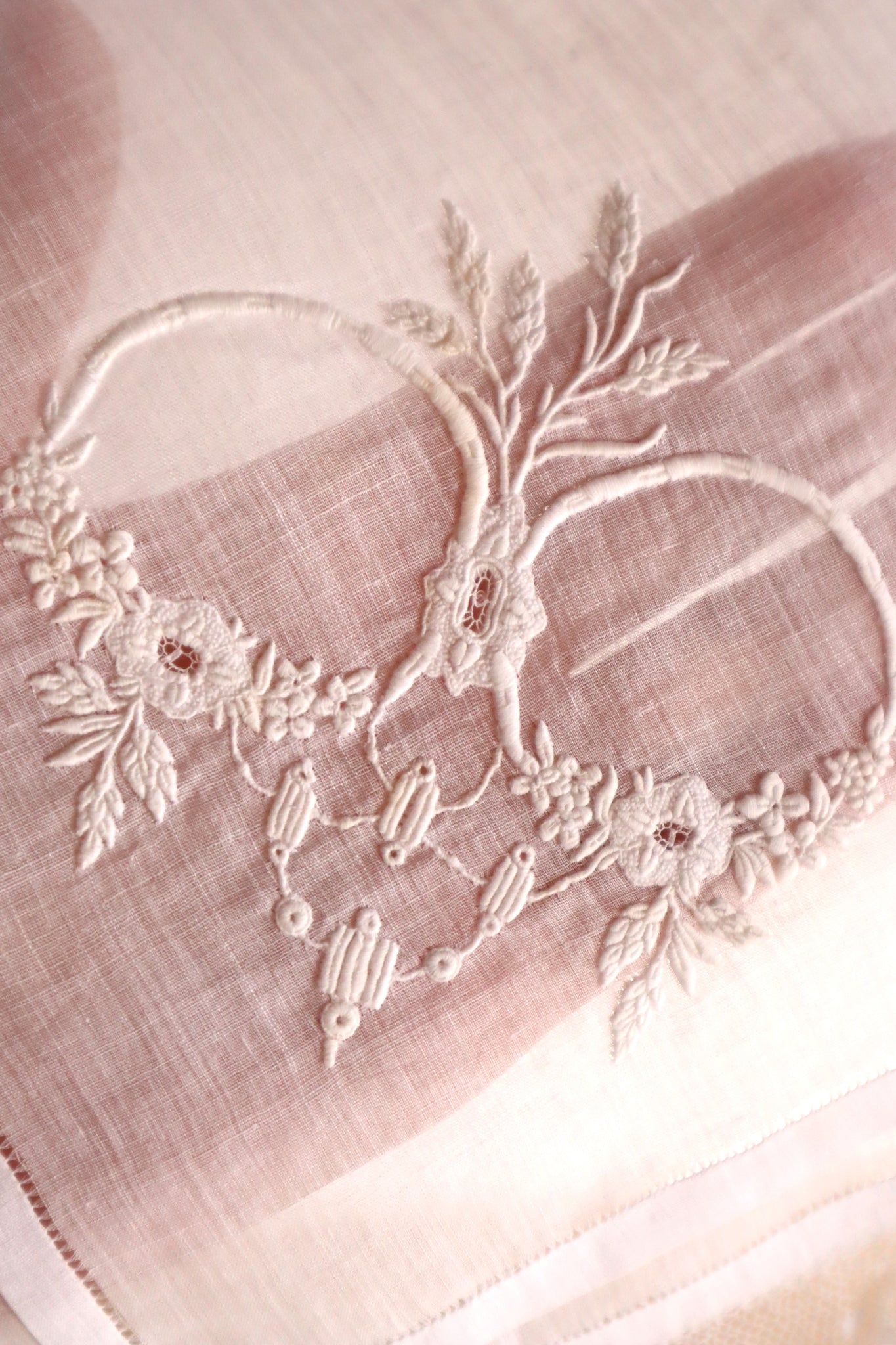 1900s French Drawnwork Handkerchief