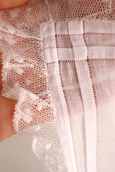 1900s French Drawnwork Handkerchief
