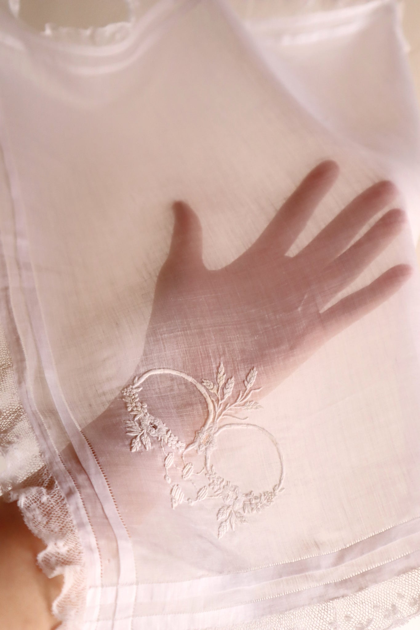 1900s French Drawnwork Handkerchief
