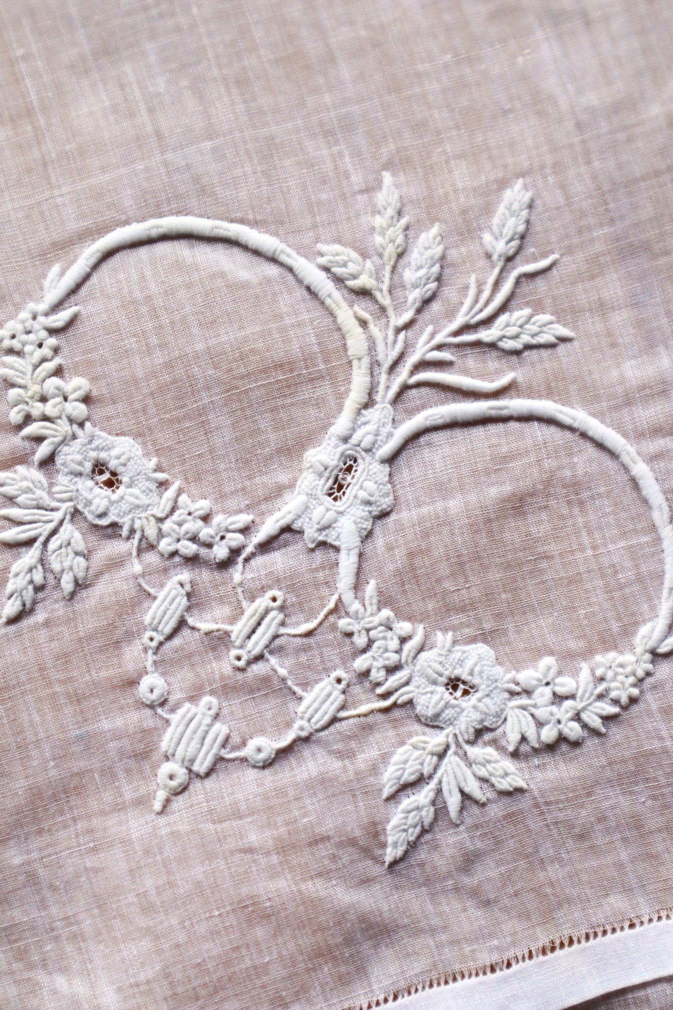 1900s French Drawnwork Handkerchief