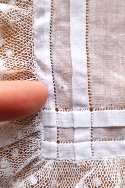 1900s French Drawnwork Handkerchief