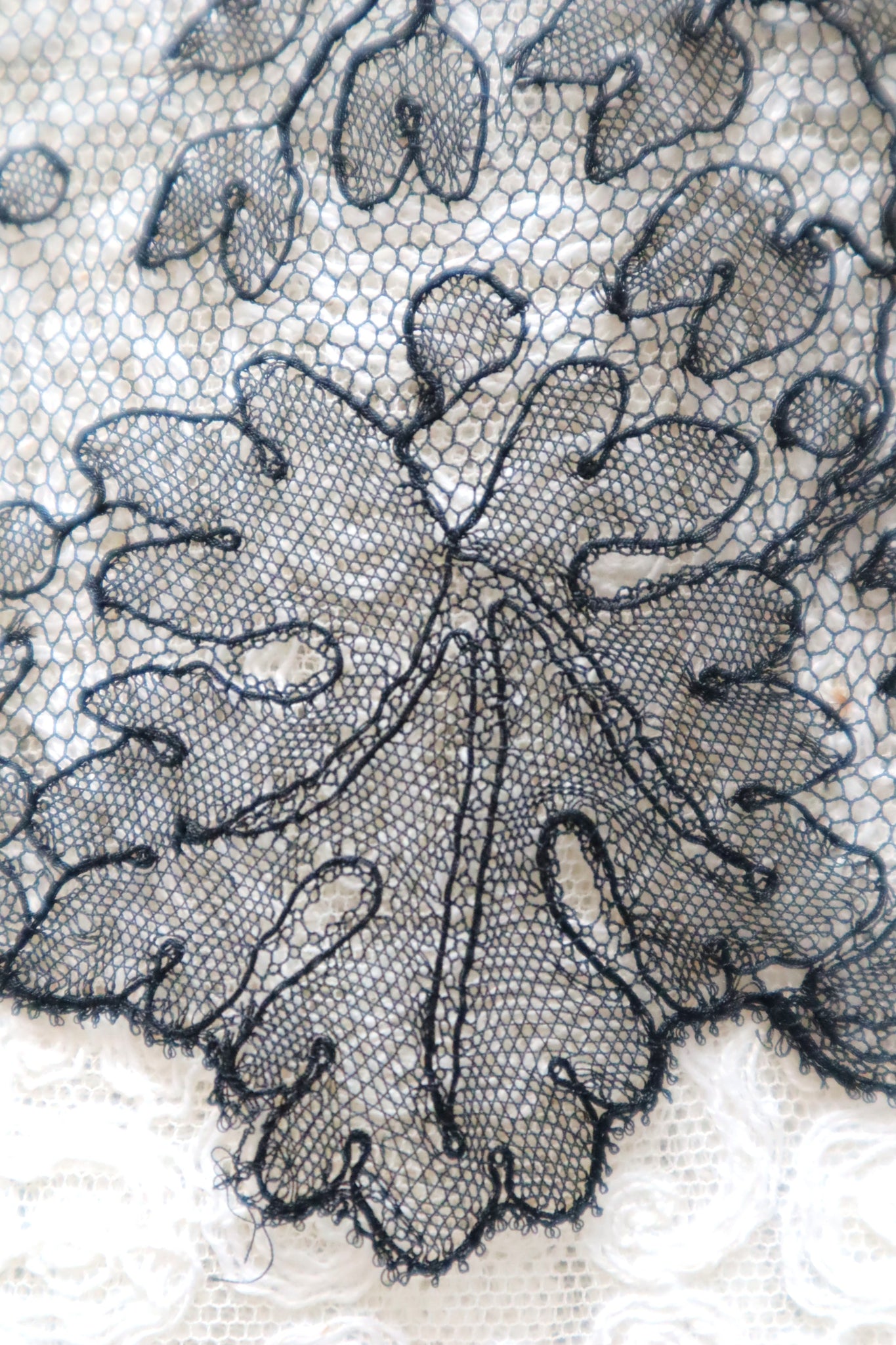 1920s Chantilly Style Lace Trim with Picot Edge, 268 × 19.5cm