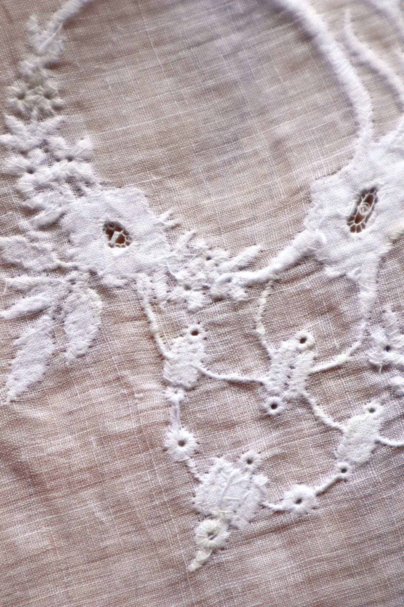 1900s French Drawnwork Handkerchief