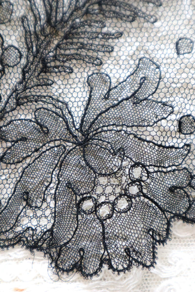 1920s Chantilly Style Lace Trim with Picot Edge, 268 × 19.5cm
