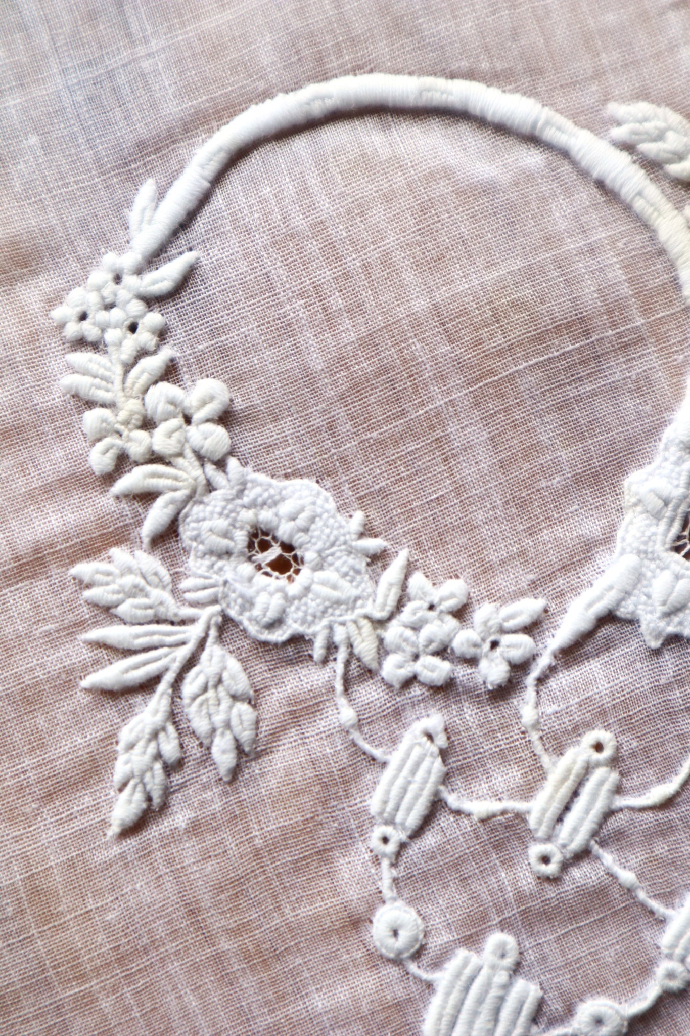 1900s French Drawnwork Handkerchief