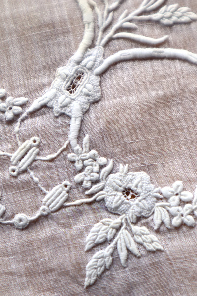 1900s French Drawnwork Handkerchief