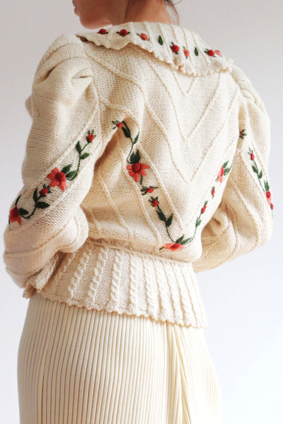 80s Hungarian embroidery Cardigan