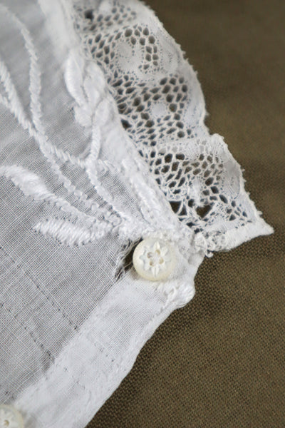 1900s Edwardian Muslin Cotton Embroidered Blouse